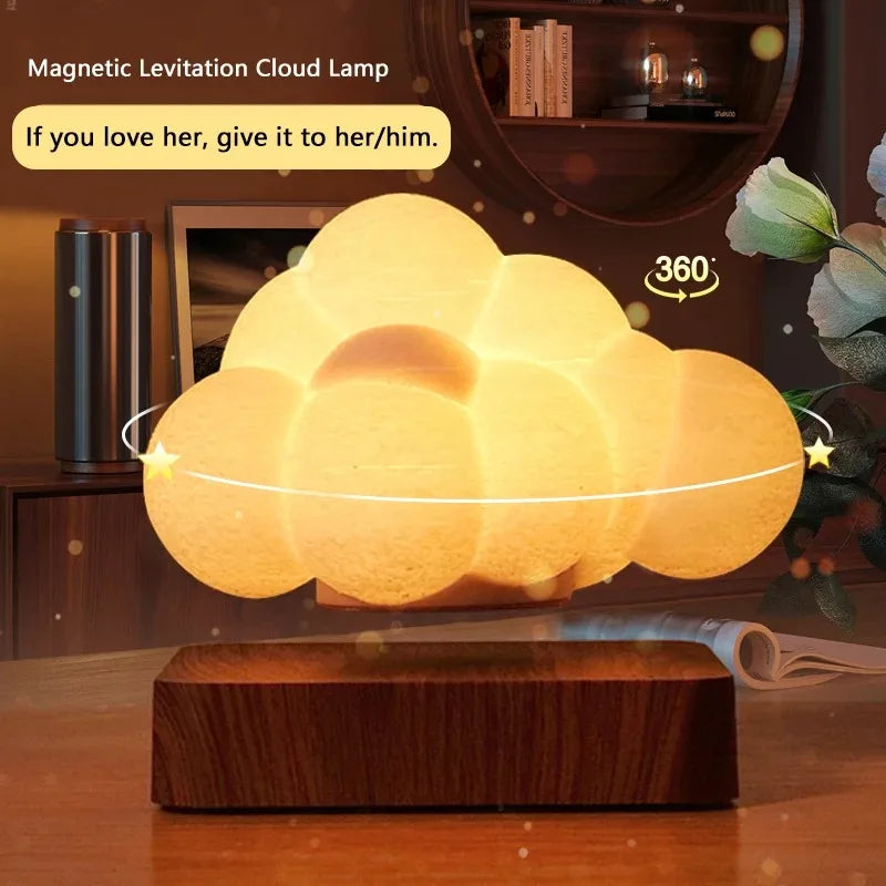 NexTechie Magnetic Levitating Cloud Lamp 360 degree Self-floating Led Night Lights RGB with Lightning Home Table Light for Office Decor