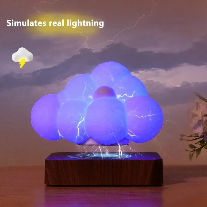 NexTechie Magnetic Levitating Cloud Lamp 360 degree Self-floating Led Night Lights RGB with Lightning Home Table Light for Office Decor